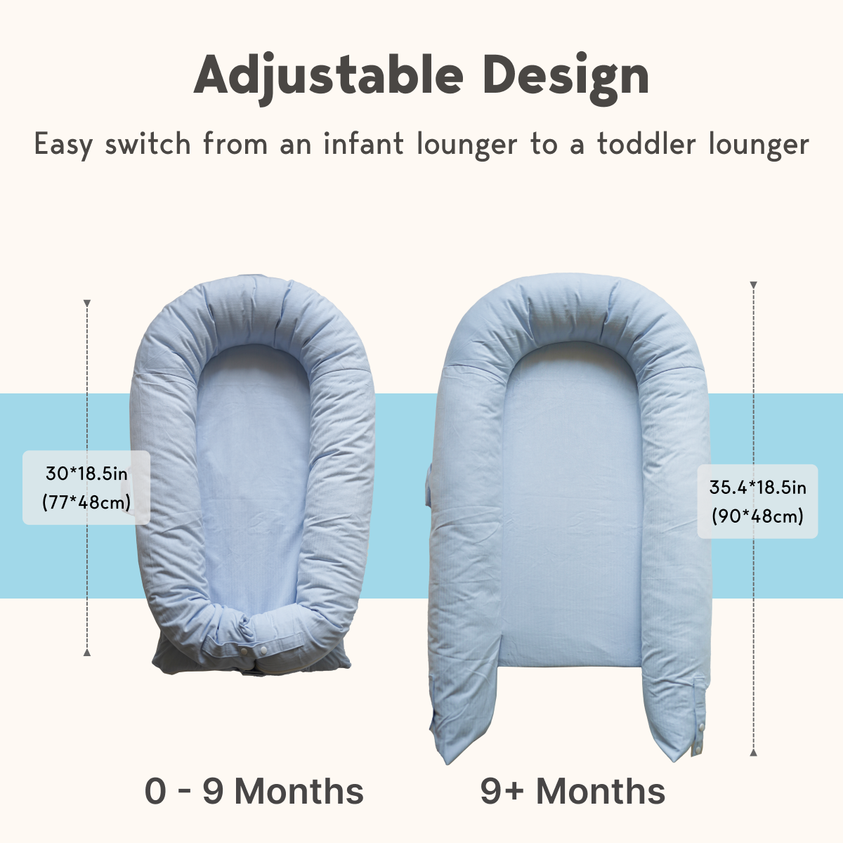 LoveryTots Deluxe Baby Lounger - Cotton - ElsaBlue