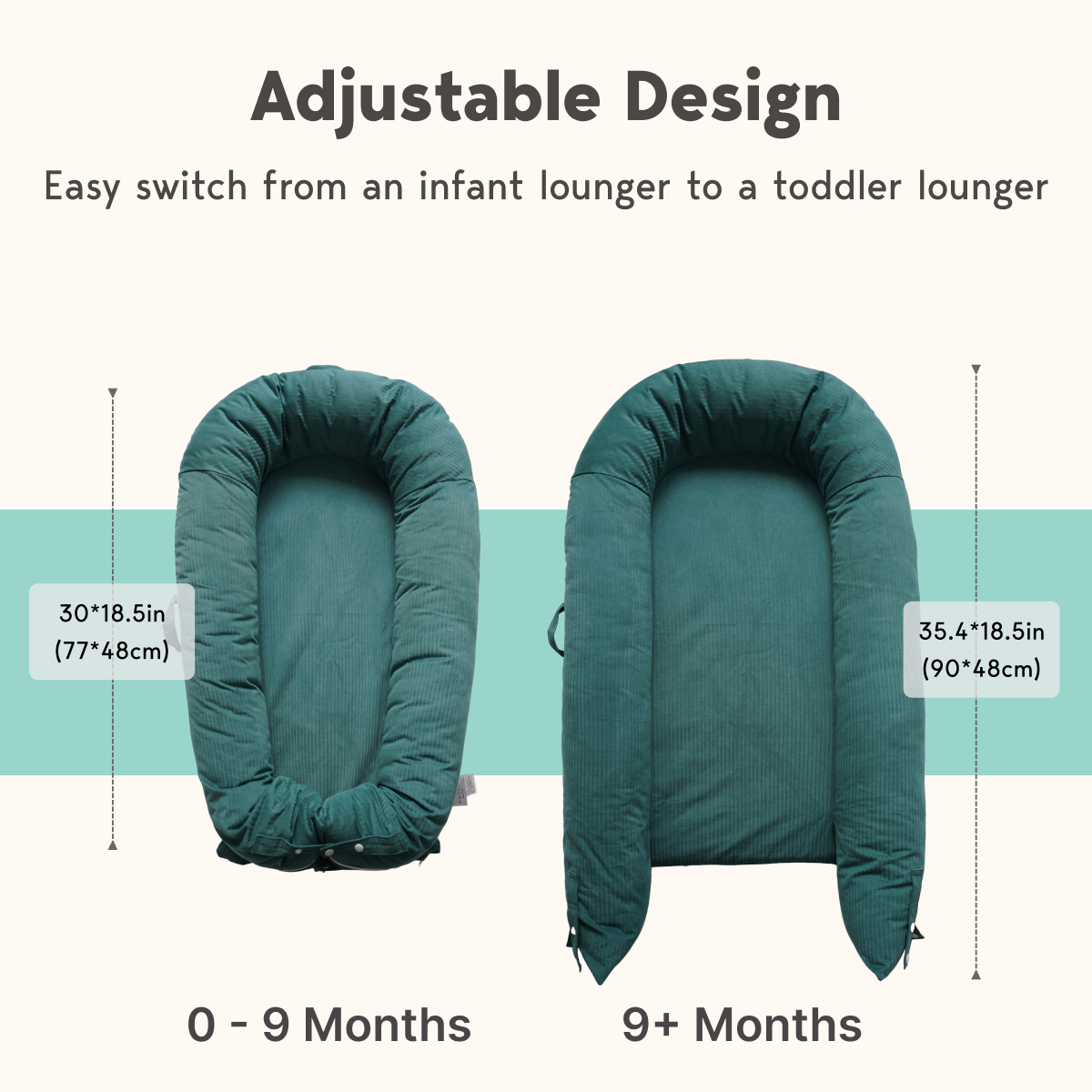 LoveryTots Deluxe Baby Lounger - Cotton - DarkForest